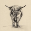 Picture of HIGHLAND COW IN CHARCOAL 2 V2