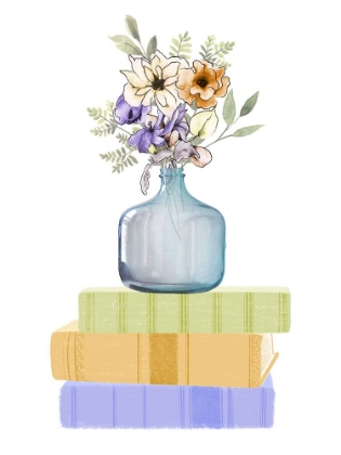 Picture of FLOWERS ON BOOKS