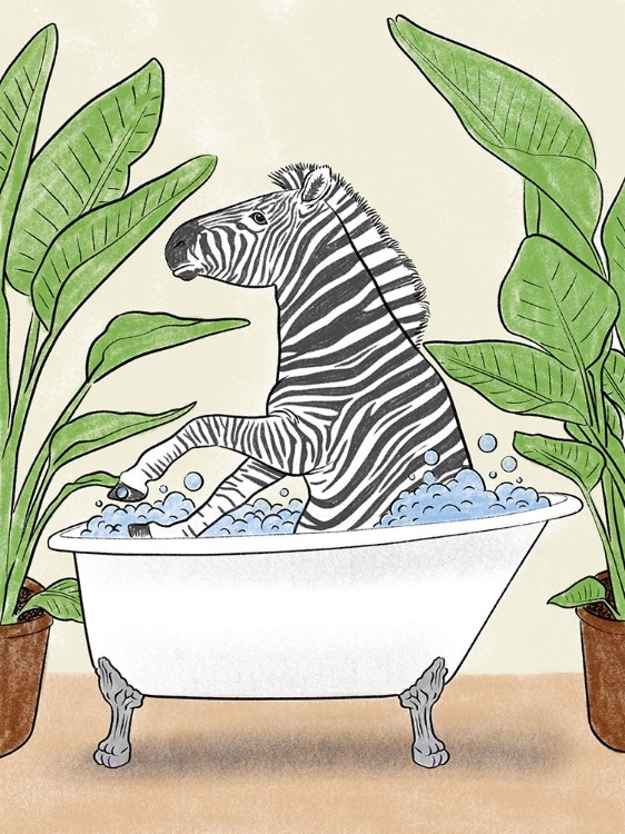 Picture of BATHING ZEBRA