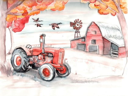 Picture of CASE TRACTOR AND BARN VIVID