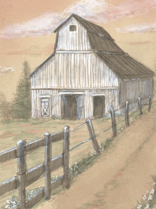 Picture of COLORFUL BARN FENCE VERTICAL DRAWING