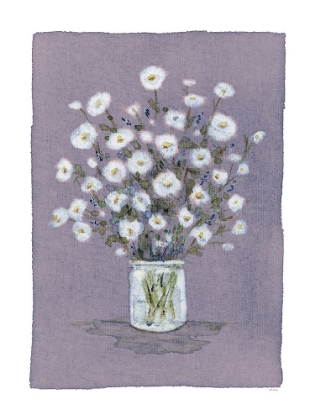 Picture of DAISIES ON VIOLET CANVAS