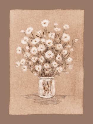 Picture of DAISIES ON MOCHA CANVAS