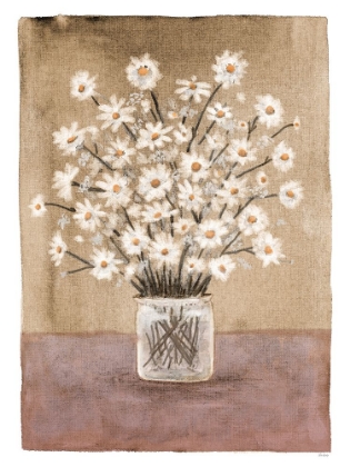 Picture of DAISIES ON MOCHA CANVAS 2