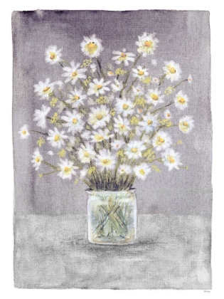 Picture of DAISIES ON VIOLET CANVAS 2
