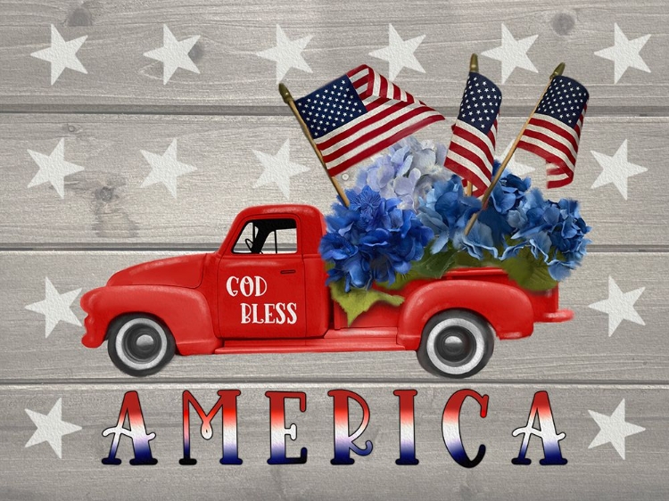 Picture of PATRIOTIC CLASSIC TRUCKS GOD BLESS AMERICA