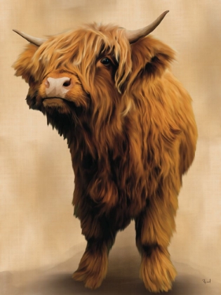 Picture of MINI_HIGHLAND COW NEUTRAL BACKGROUND