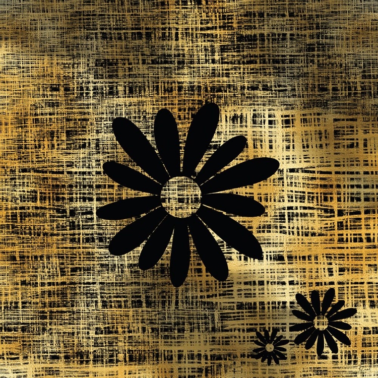 Picture of BLACK DAISY ON GOLD