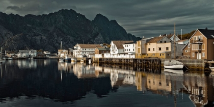 Picture of SMALL VILLAGE ON COASTLINE, LOFOTEN, NORWAY