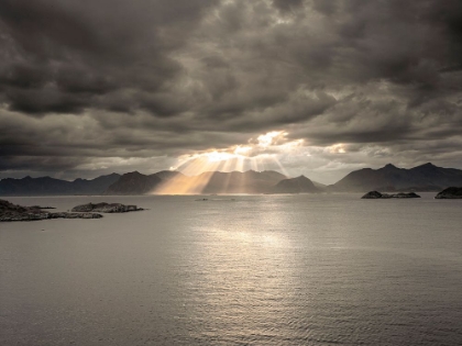 Picture of SUNSET OF NORWEGIAN FJORD, LOFOTEN, NORWAY