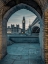 Picture of VIEW OF WESTMINSTER ABBY AND BIG BEN FROM THAMES PROMENADE ARCH, LONDON, UK