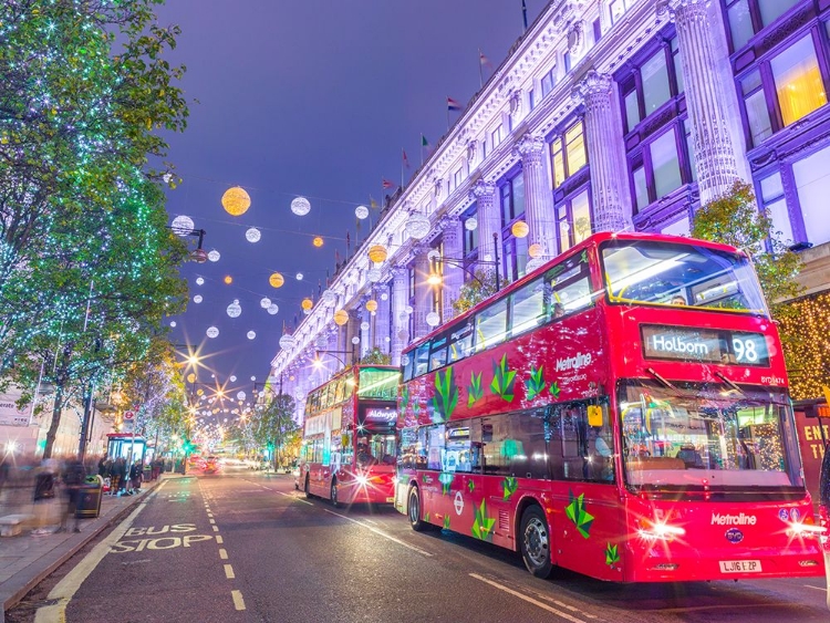 Picture of LONDON STREET DECORATED WITH CHRISTMAS LIGHTS