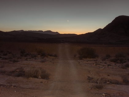 Picture of ROAD THROUGH DESERT AT NIGHT
