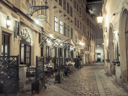 Picture of EVENING VIEW OF STREET CAFE IN VIENNA, AUSTRIA