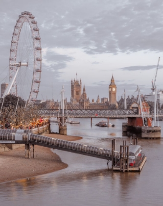 Picture of GOLDEN JUBILEE OVER RIVER THAMES WITH WESTMINSTER ABBY AND LONDON EYE
