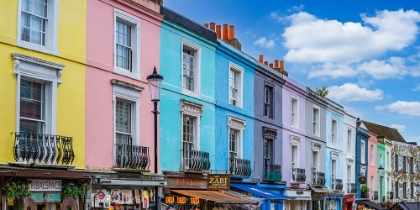 Picture of MULTICOLOURED HOUSES, POTROBELLO ROAD, NOTTING HILL, LONDON