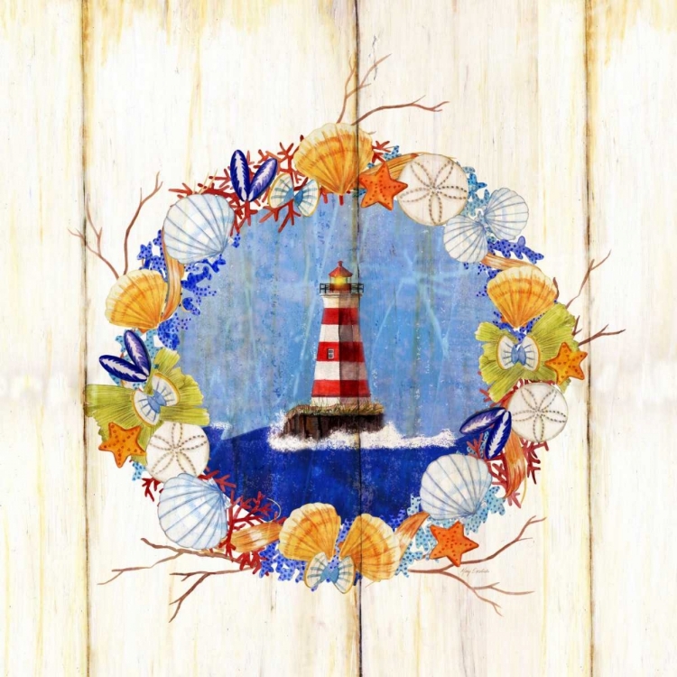 Picture of COASTAL LIGHTHOUSE WREATH