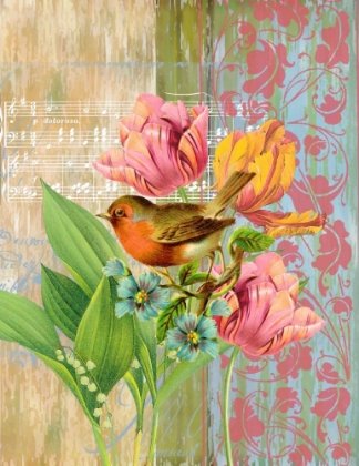 Picture of ROBIN AND TULIPS