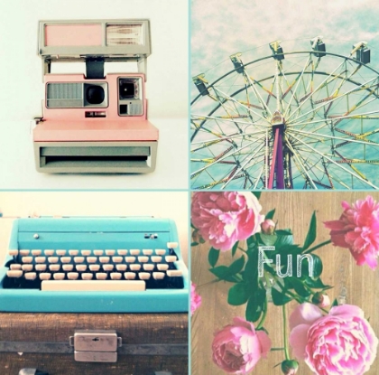 Picture of FERRIS WHEEL AND PEONIES FUN