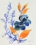 Picture of INDIGO AND GOLDENROD FLORAL I