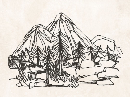 Picture of MOUNTAIN CONTOUR SKETCH I