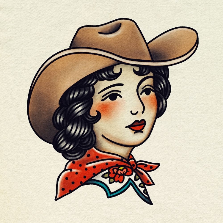 Picture of TRADITIONAL TATTOO COWGIRL I
