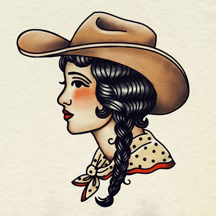 Picture of TRADITIONAL TATTOO COWGIRL II