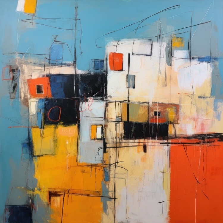 Picture of ABSTRACT VILLAGE IN BLUE III