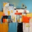 Picture of ABSTRACT VILLAGE IN BLUE IV