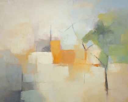 Picture of GREEN, ORANGE ABSTRACT FORMS II