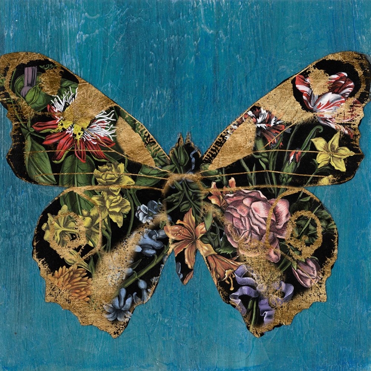 Picture of GILDED FLORAL BUTTERFLIES I