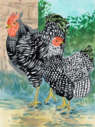 Picture of ROOSTER IN THE YARD I