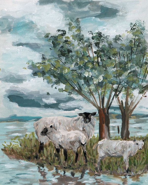 Picture of SHEEP BY THE RIVER I