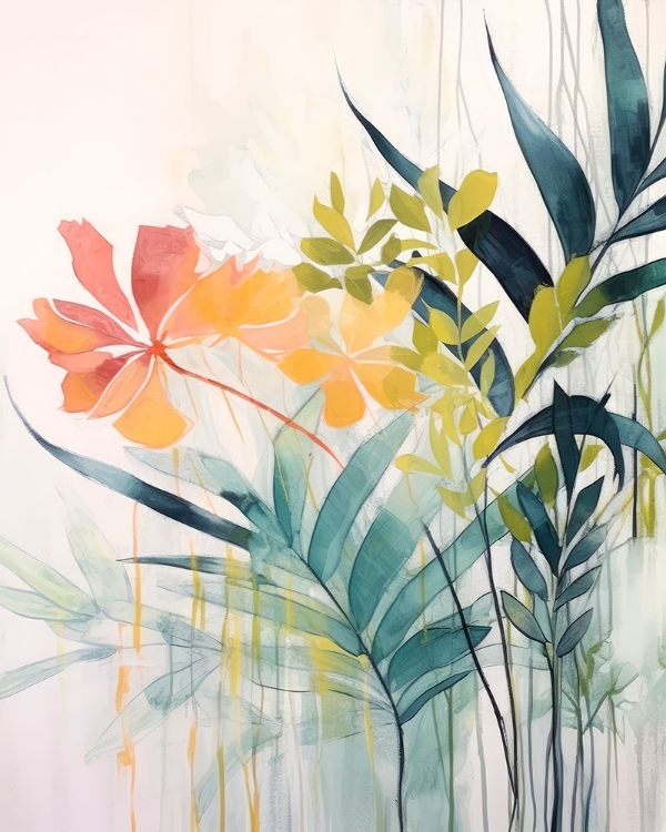 Picture of PINK AND YELLOW FLORAL ELEGANCE II