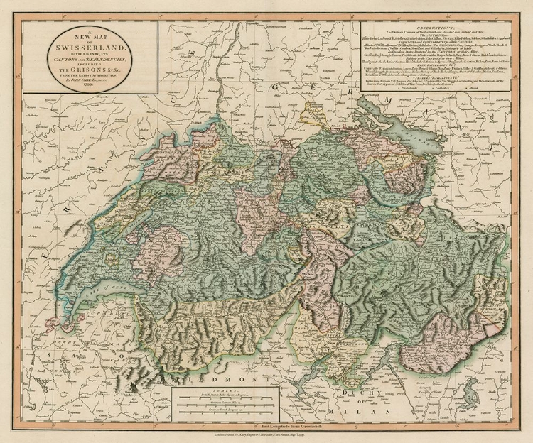Picture of VINTAGE MAP OF SWITZERLAND