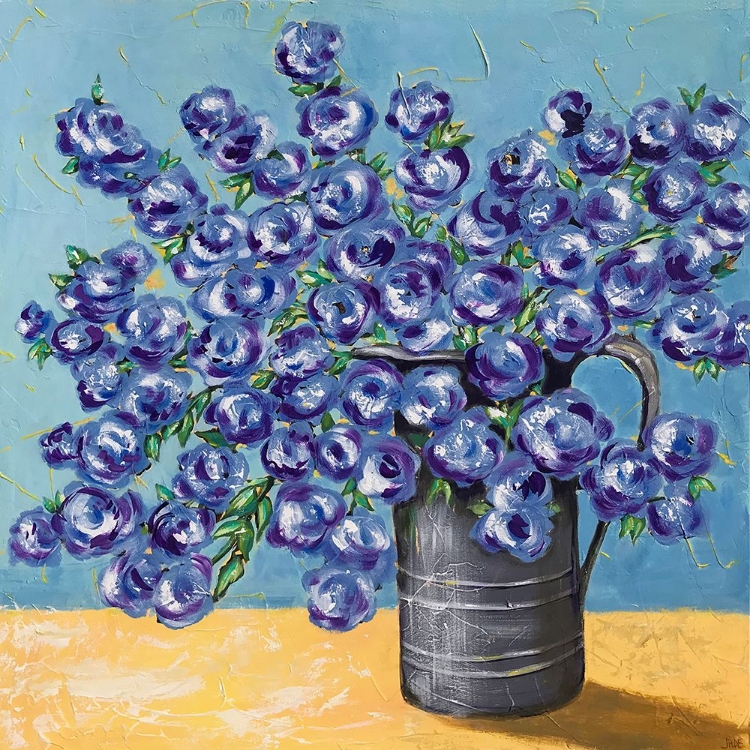 Picture of BLUE ON BLUE WATERING CAN