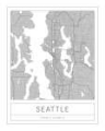 Picture of GRAY MINIMAL CITY MAP OF SEATTLE
