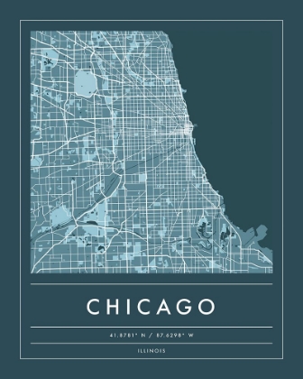 Picture of NAVY MINIMAL CITY MAP OF CHICAGO