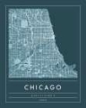 Picture of NAVY MINIMAL CITY MAP OF CHICAGO
