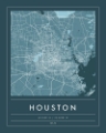 Picture of NAVY MINIMAL CITY MAP OF HOUSTON