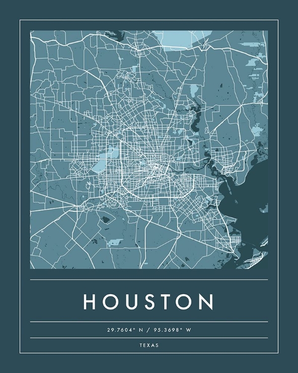 Picture of NAVY MINIMAL CITY MAP OF HOUSTON