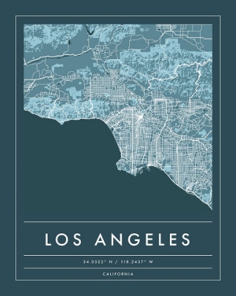 Picture of NAVY MINIMAL CITY MAP OF LOS ANGELES