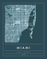 Picture of NAVY MINIMAL CITY MAP OF MIAMI