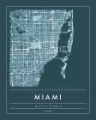Picture of NAVY MINIMAL CITY MAP OF MIAMI