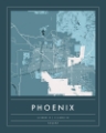 Picture of NAVY MINIMAL CITY MAP OF PHOENIX