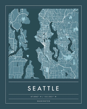 Picture of NAVY MINIMAL CITY MAP OF SEATTLE