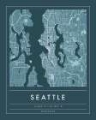 Picture of NAVY MINIMAL CITY MAP OF SEATTLE