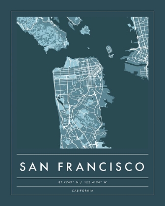 Picture of NAVY MINIMAL CITY MAP OF SAN FRANCISCO