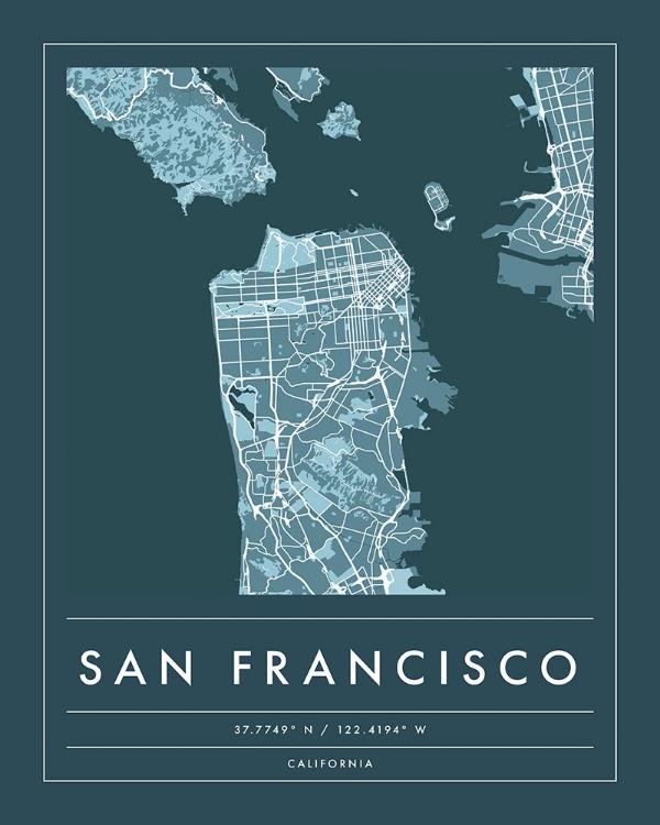 Picture of NAVY MINIMAL CITY MAP OF SAN FRANCISCO