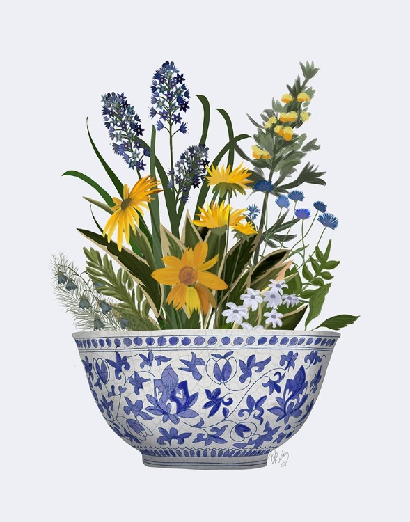 Picture of CHINOISERIE BOWL WITH WILD FLOWERS 1